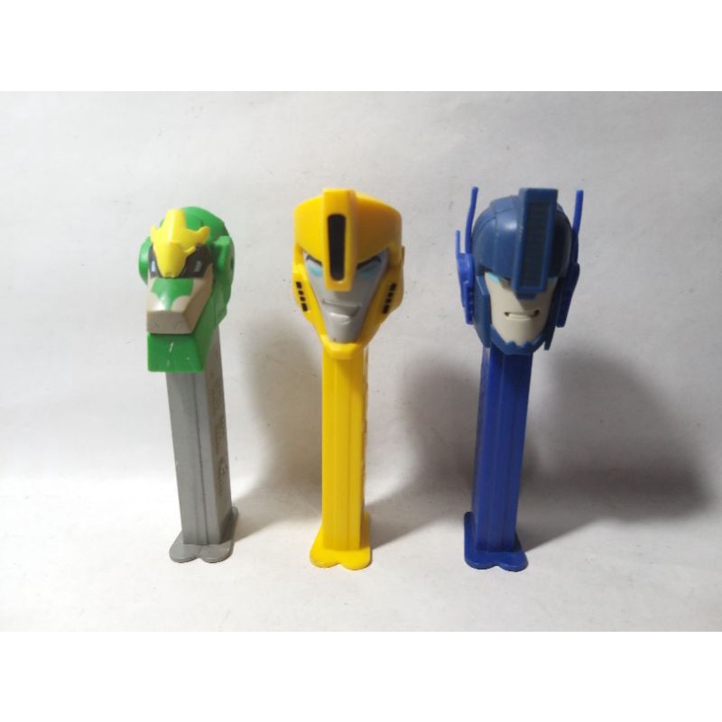 Pez Robot Transformers Bumblebee Bumble Bee Grimlock Optimus Prime Candy Dispenser Figure Figurine R