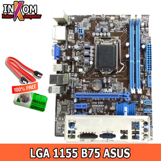 Mobo Motherboard Mainboard Intel B75 LGA1155 ASUS ONBOARD