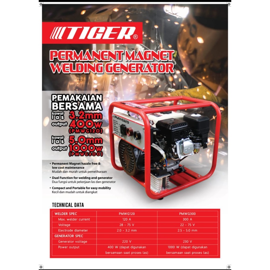 Genset Las Tiger Generator Las PMWG 300 PMWG300 Welding Generator