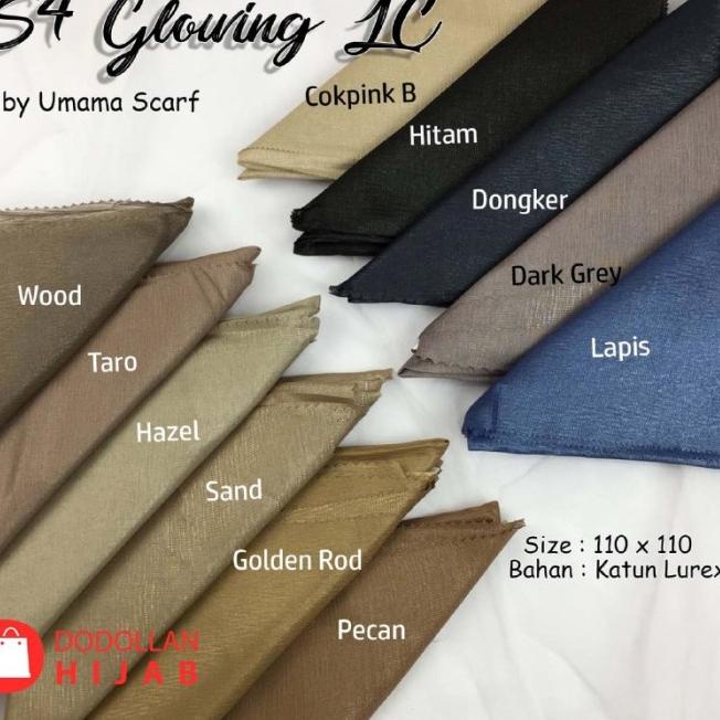 Segi Empat Glowing Laser Cutting Umama Glamour hijab Katun Lurex - Hitam