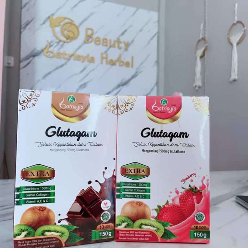 

(bisa COD)Batrisyia Glutagam/Glutamilk/susu kecantikan/kesehatan/Mencerahkan/Melembabkan/10 sachet