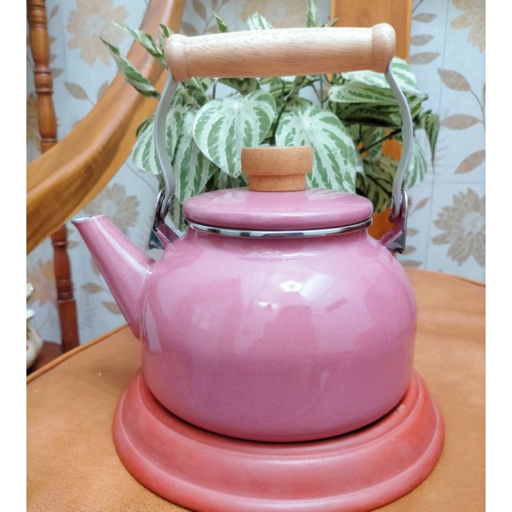 Teko / Ceret Bahan Enamel Tebal Colourful 1.8 ltr  - Warna Pink
