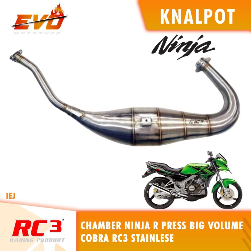KNALPOT RC3 NINJA R/RR PRESS BIG VOLUME STAINLESS CHAMBER