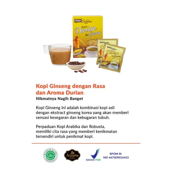 COFFE DURIAN MADU AZZURA /Equs Durian Coffee