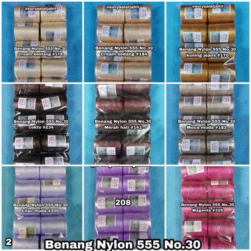 Benang Nylon 555 D/03 Palet No.30 (1pak@10cones) =rp.75.000/1pak