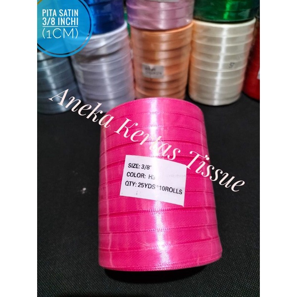 

Pita Satin 1 cm per roll 25 yard / Pita Satin 3/8 inchi - Pink