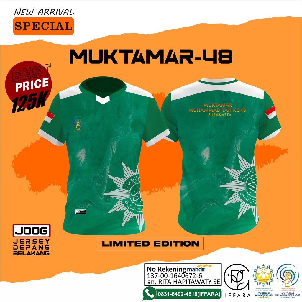 Kaos Jersey Muktamar Muhammadiyah - 48 Surakarta - Jersey Spesial Muktamar Muhammadiyah