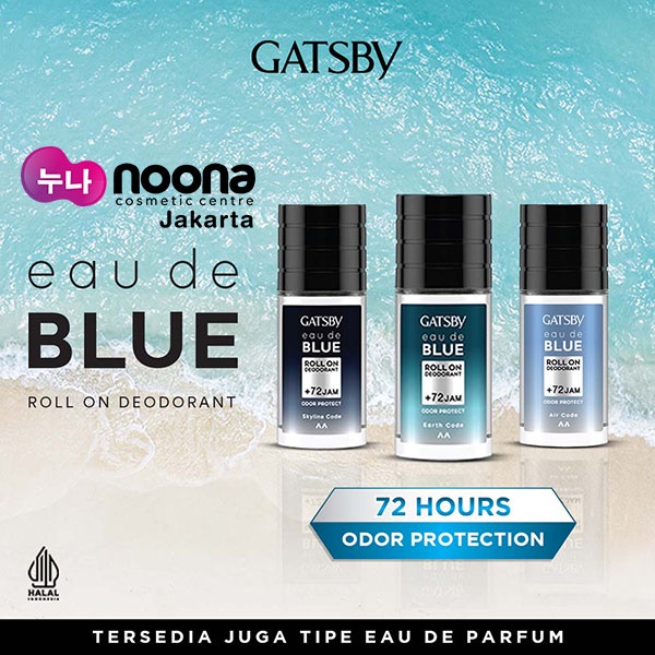 GATSBY EAU DE BLUE ROLL ON DEODORANT +72 JAM ODOR PROTECT SERIES 50ML