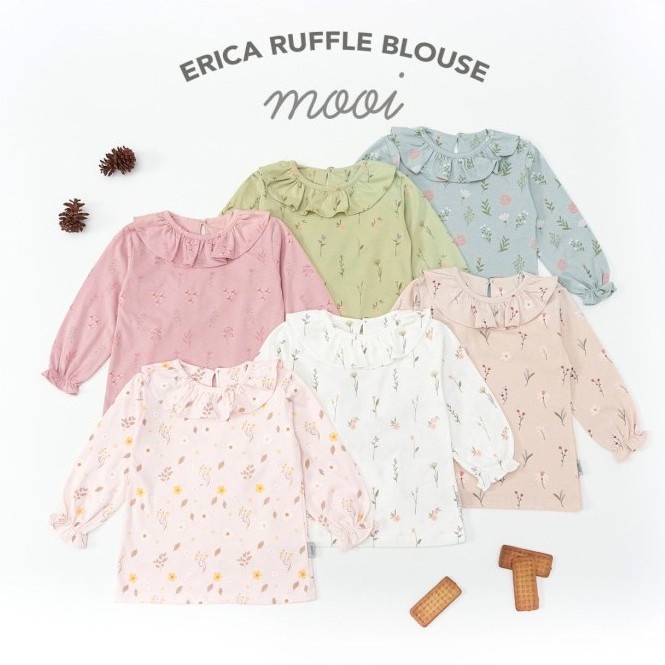 Mooi Atasan Anak Perempuan Erica Ruffle Blouse