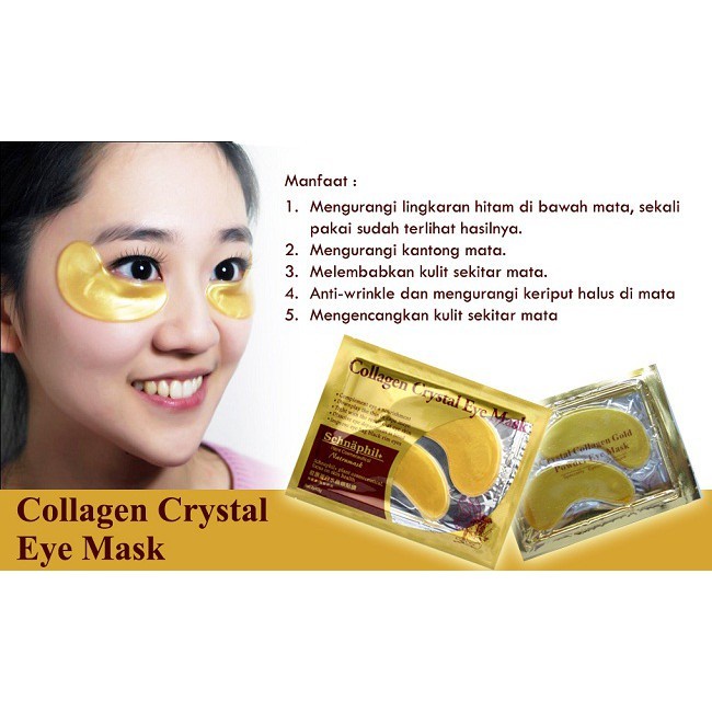 Masker Kantong Mata Collagen 1pasang - Crystal Gold Eye Bag Mask - Eyemask