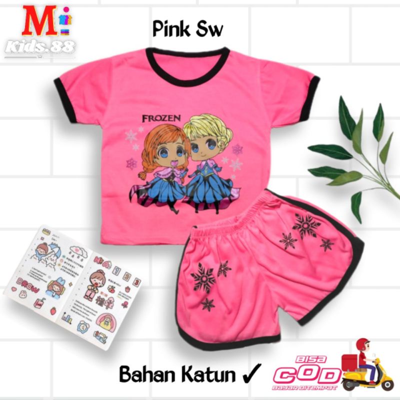 Setelan Playset Cupa Cup Baju Anak FROZEN/Set Anak Balita/Set Anak Unisex Buat Usia 0-4 tahun