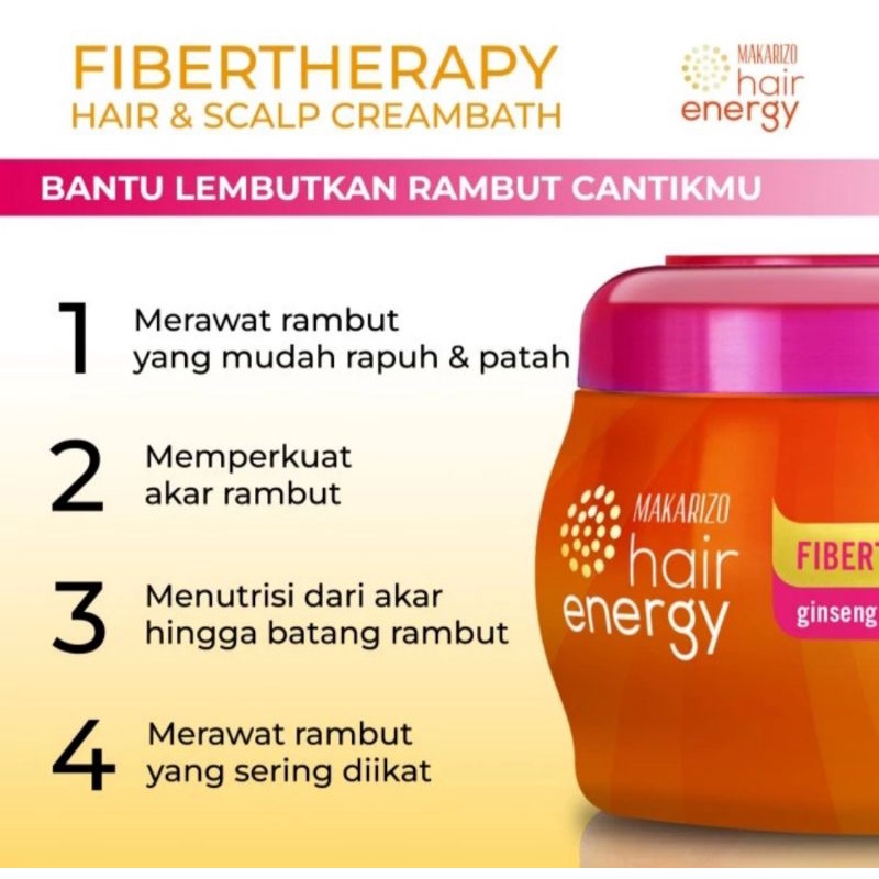 Makarizo Hair Energy Fibertherapy Creambath Ginseng Extract 500ml