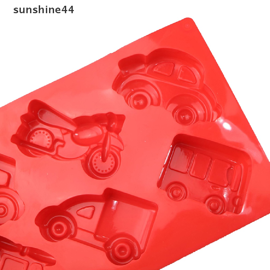 Sunshine 6pcs Cetakan Kue Bentuk Transportasi / Pesawat / Motor / Mobil / bus