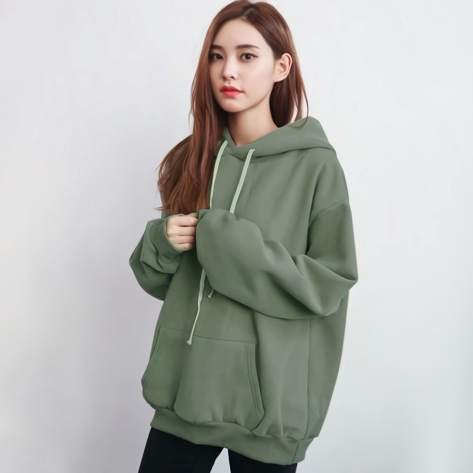 ZASKIYA - SWEATER HOODIE BASIC / SWEATER HOODIE UNISEX / HOODIE JUMPER SIZE L - XL (PRIA &amp; WANITA)