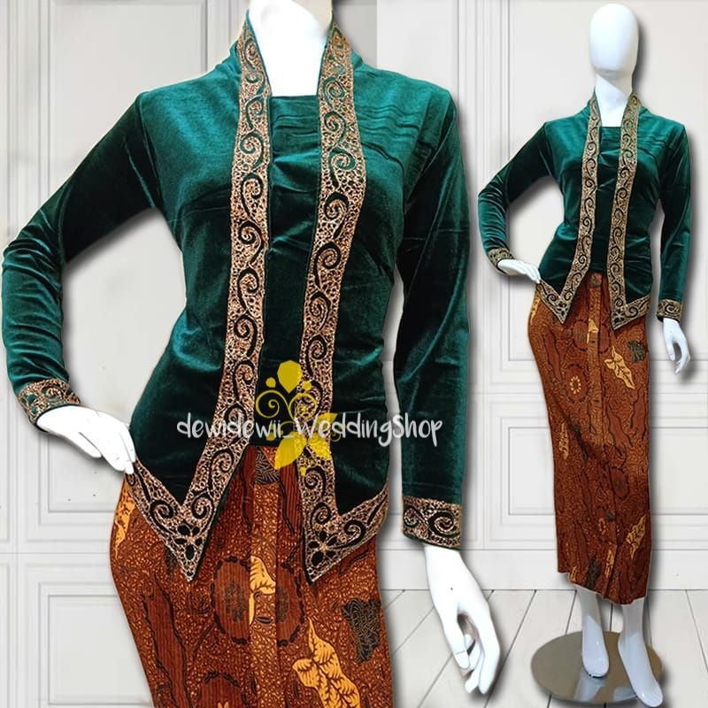 Kebaya Bordir Cantik / Bahan Bludru - Warna Lengkap