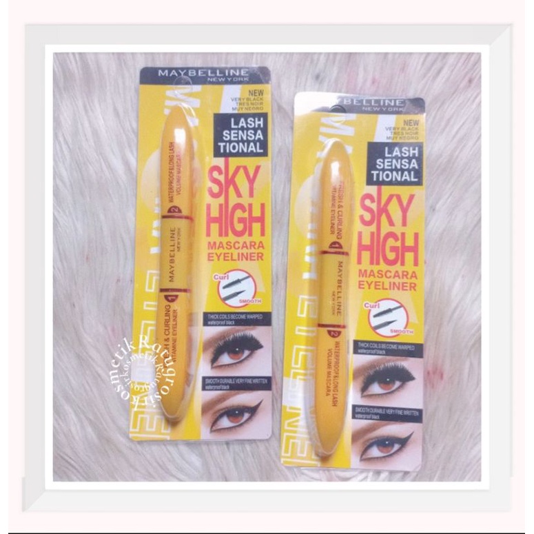 [ECER] MASCARA + EYELINER NAKED5/MAYBELLINE KUNING 2IN1 LONGLAST WATERPROOF