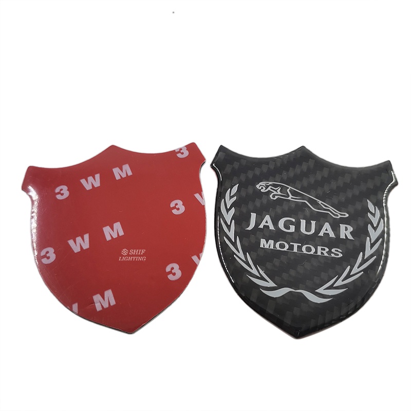 1pc Stiker Emblem Logo JAGUAR MOTORS Bahan Karbon Fiber Kualitas Tinggi Untuk Dekorasi Mobil JAGUAR