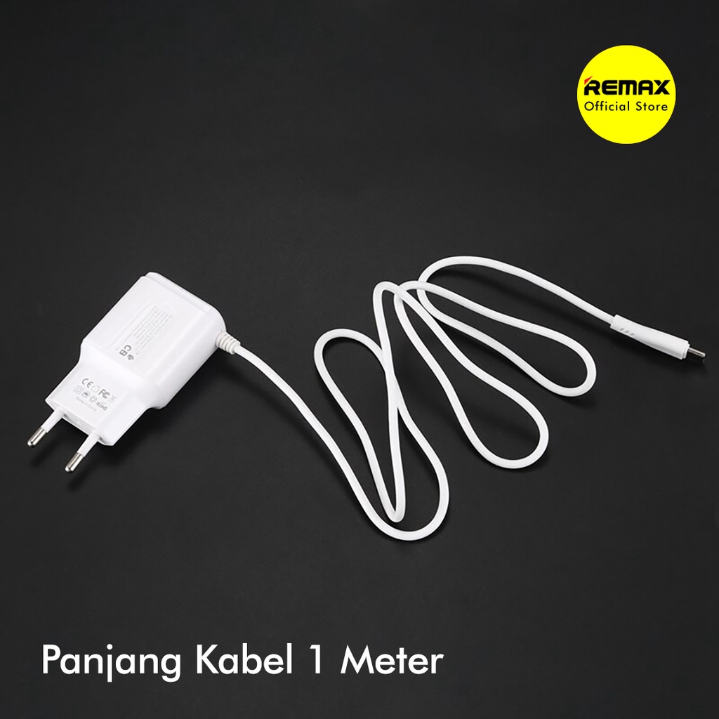 Remax Charger Adapter 2 Port USB + Built In Kabel Micro USB 2.4A RP-U22PRO-M