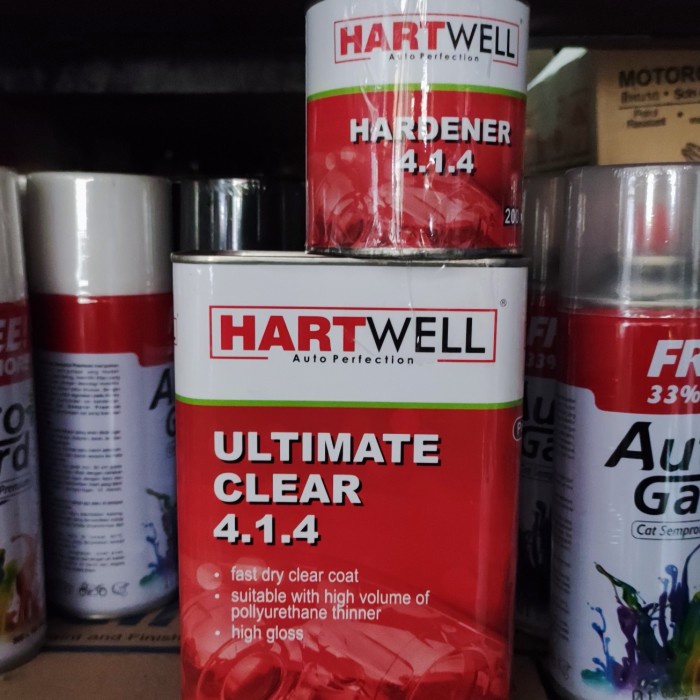 Cat Semprot Clear Hartwell Ultimate 4.1.4 Vernis 800Ml Hardener 200Mlp
