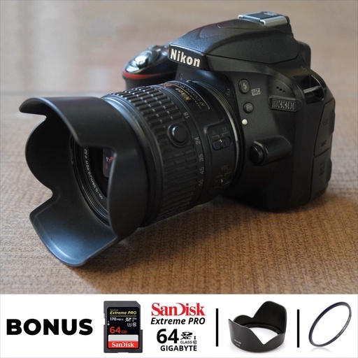 Nikon D3300 + Kit 18-55 mm VRII | Fullset Original | Second