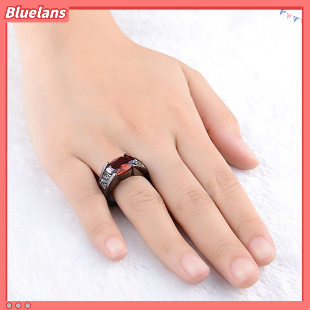 Cincin Berlian Imitasi Warna Merah Ukuran 8-12 Untuk Pria