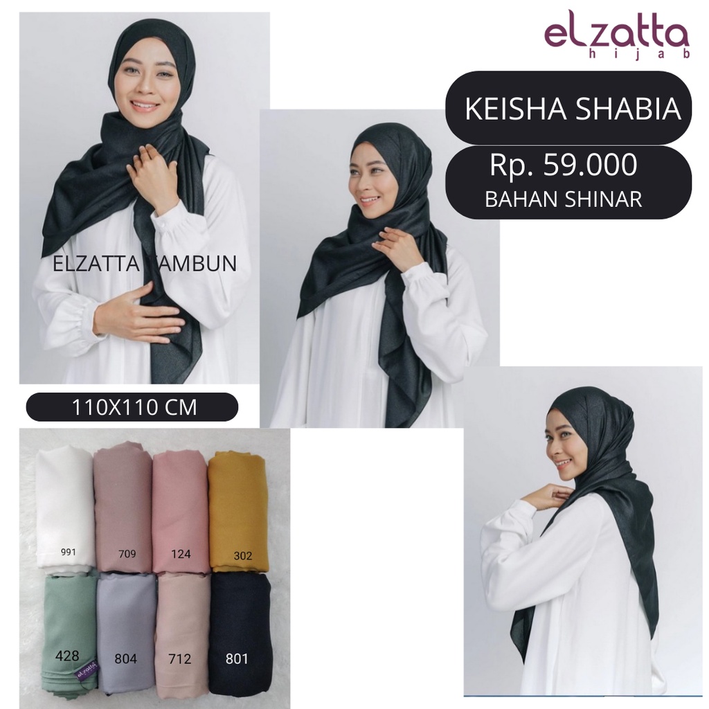 Elzatta Hijab Segi Empat Keisha Shabia Elzatta Terbaru