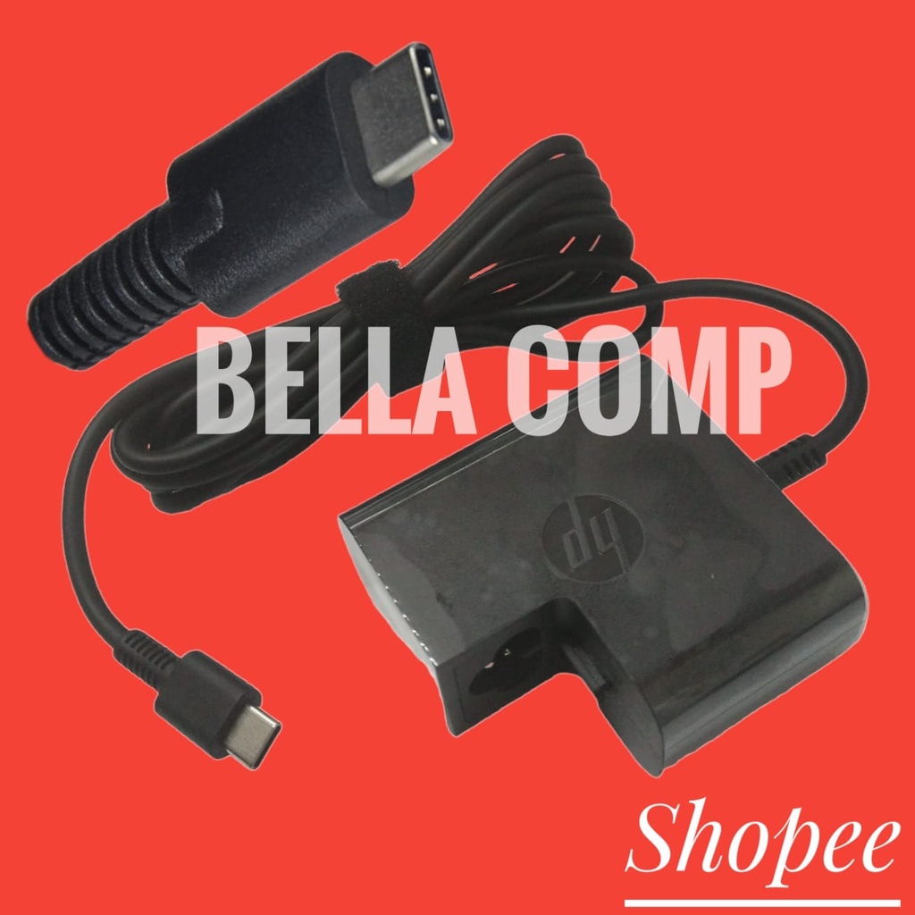 Casan Adaptor Laptop HP TYPE C 45W 20V 2.25A/5V 3A/ 9V 3A/ 15V 3A Asli 20V 2.25A 45W Charger Laptop HP SPECTRE 13 X2 12-A009NR 12-B012CA 13-AC0XX HP Pro X2 612 G2