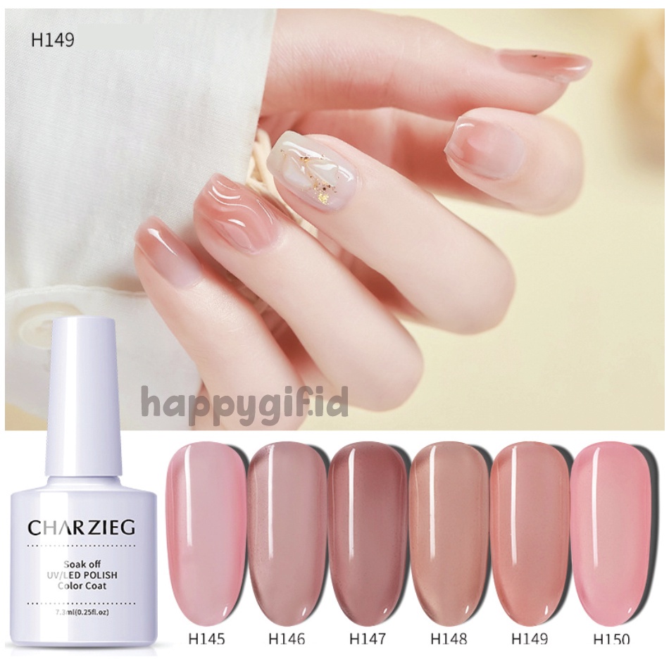 CHARZIEG Kutek Soak Off Gel Halal  Cat Kuku Tahan 2 Bulan UV Polish 7.5 ml KU034