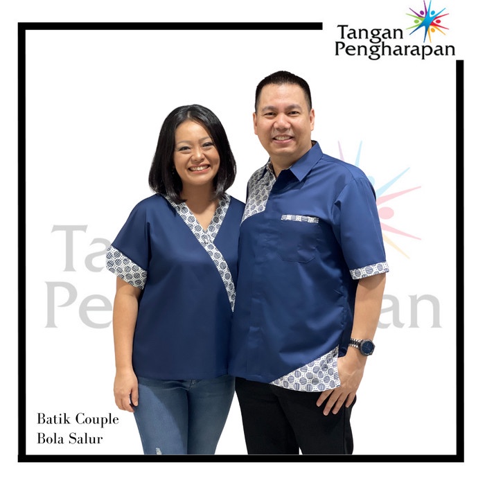 Couple Batik Batik Couple Blouse & Kemeja Pria Batik Bola Salur Tangan Pengharapan