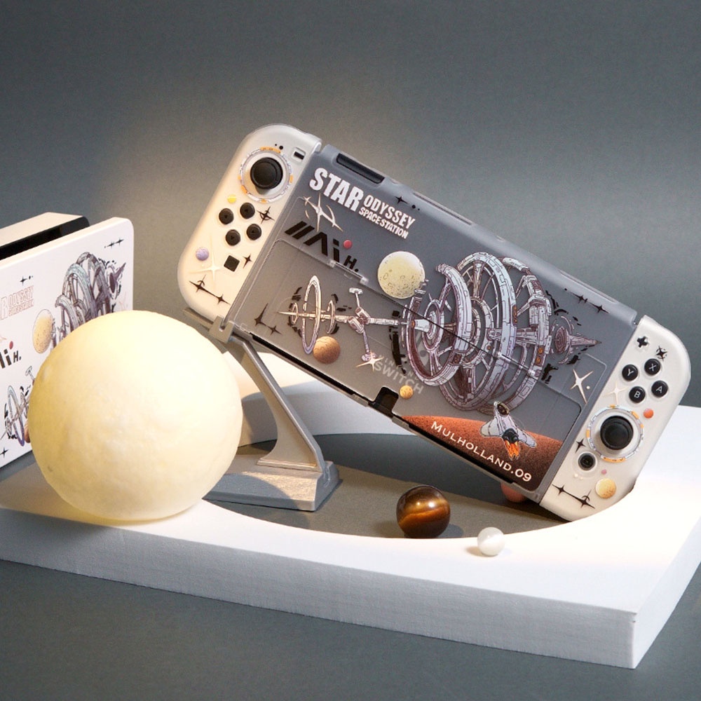 Hard Case Pelindung Penyimpanan Kartu OLED Tema Space Station Untuk Nintendo Switch