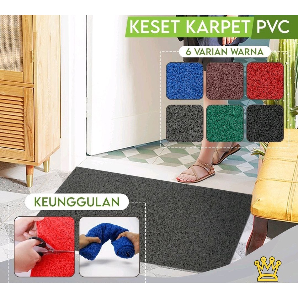 Karpet Keset Karet PVC Keset Mie / Bihun Tebal - Keset Welcome Polos - Keset Pintu Rumah