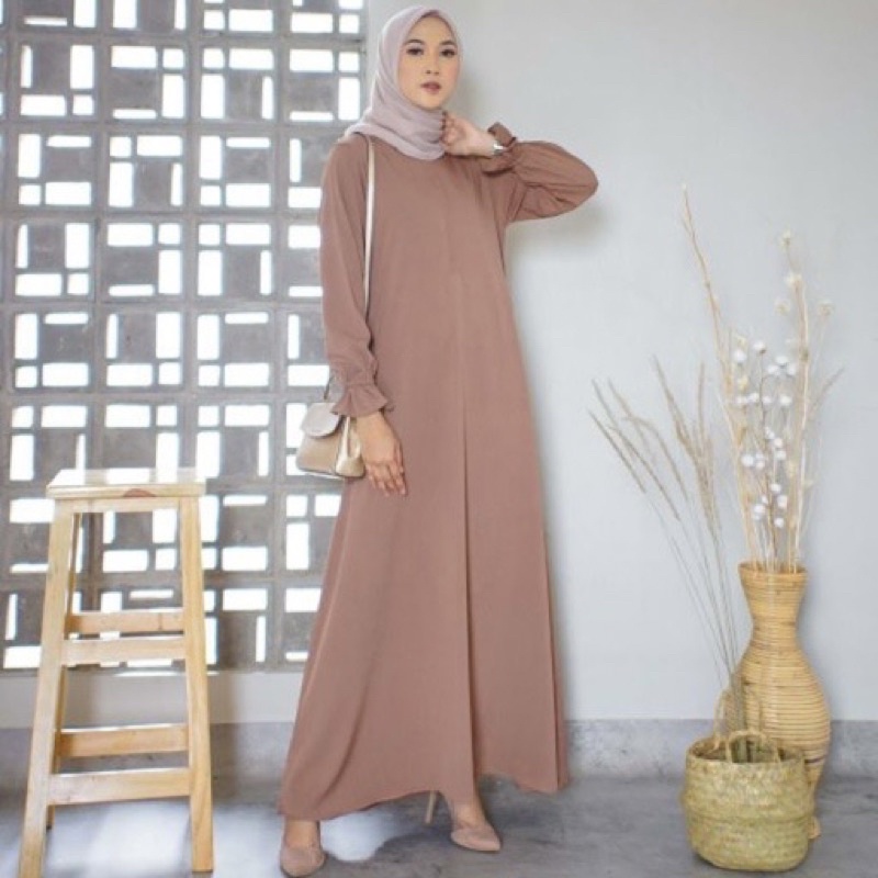 hafsah dress gamis polos simpel elegan Muslim