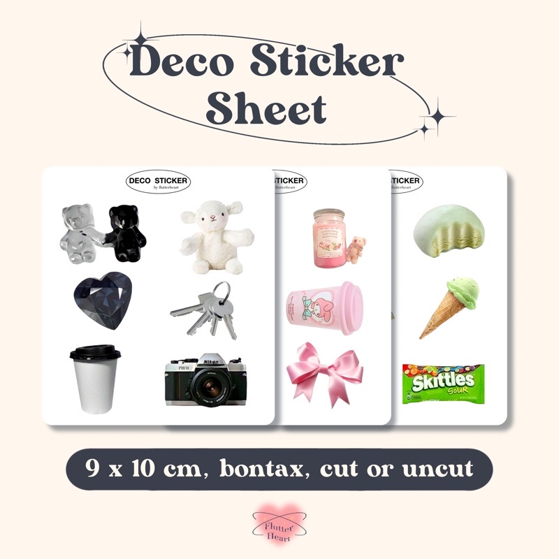 

[CLEARANCE SALE] AESTHETIC DECO STICKER | Aesthetic Sticker | Stiker | Journaling | Deco | flutterheart