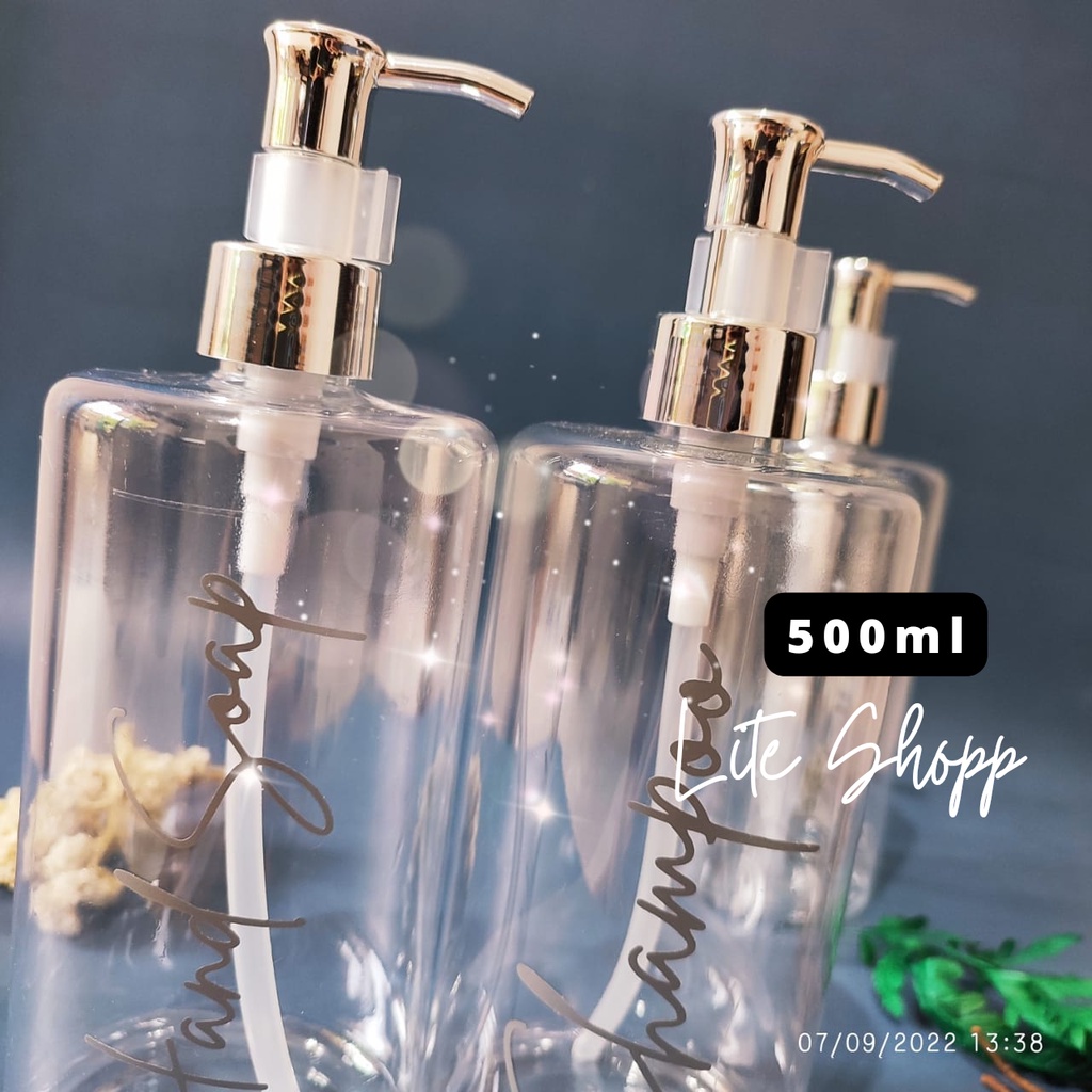 BOTOL REFILL LUXURY AESTHETIC 500ML TRANSPARANT SILVER