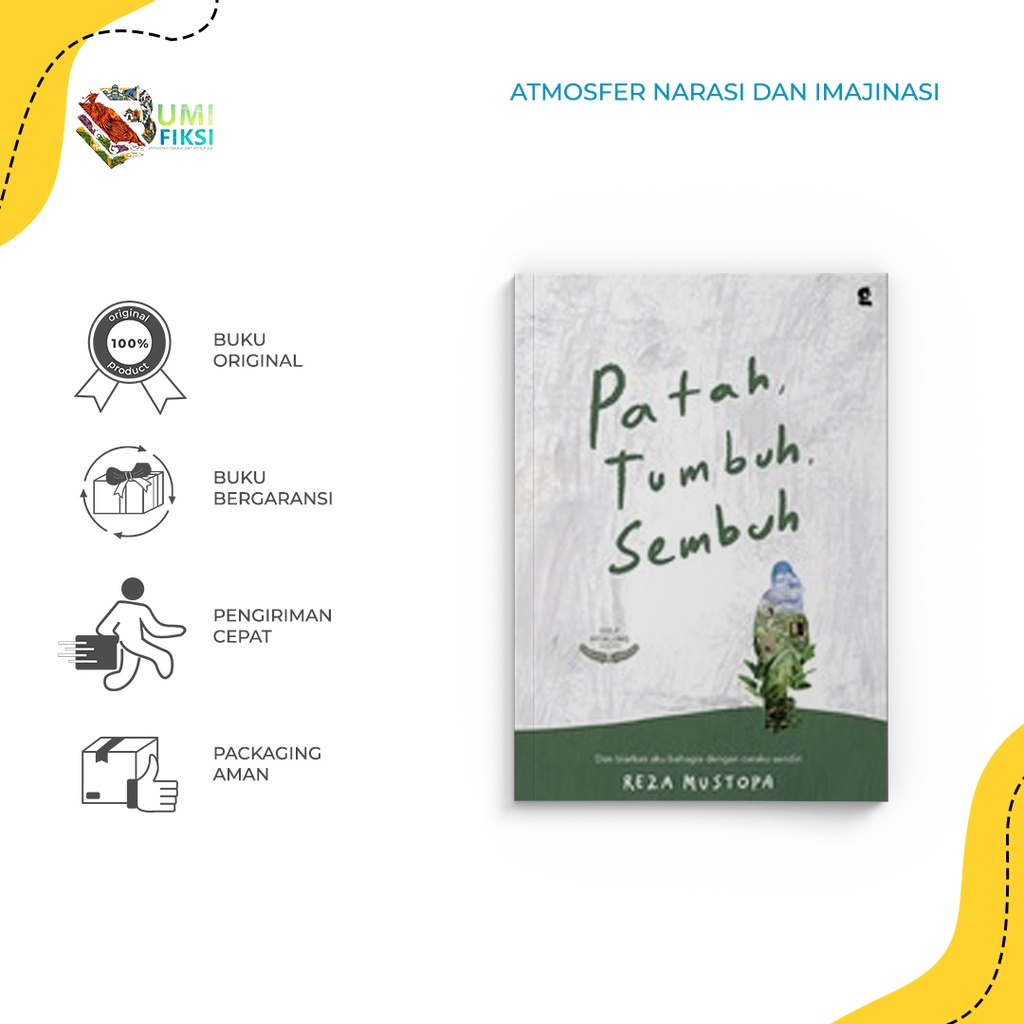 Buku Novel Patah, Tumbuh, Sembuh - Reza Mustafa - Gradien Mediatama - Bumifiksi