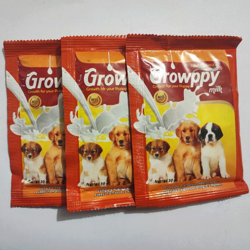 Susu Growppy Milk 30gr - Susu Bubuk Sachet Anak Anjing