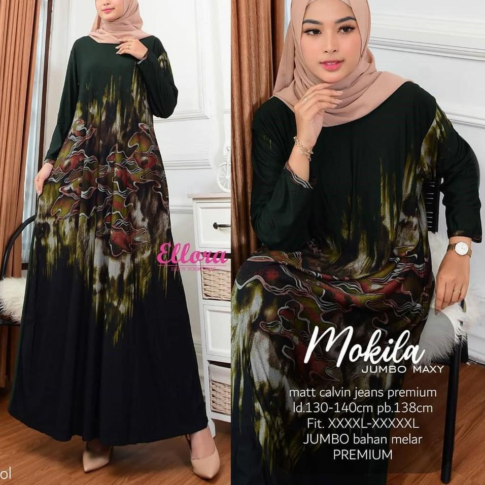 Gamis Jumbo Wanita Mokila Calvin Jeans Adem Melar Tebal Nyaman DIpakai Leira Maxy toraja ▫ PSE.18Oc2