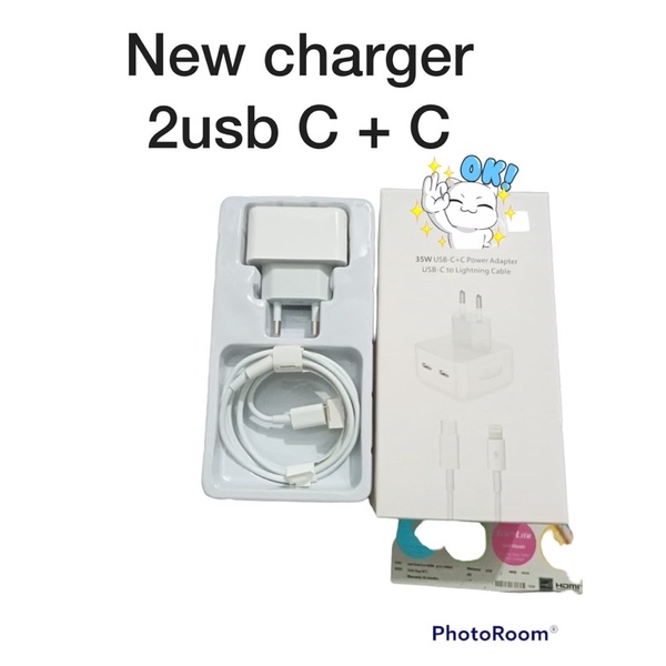 New charger 35w 2usb C + C plus kabel data Promo By Sen