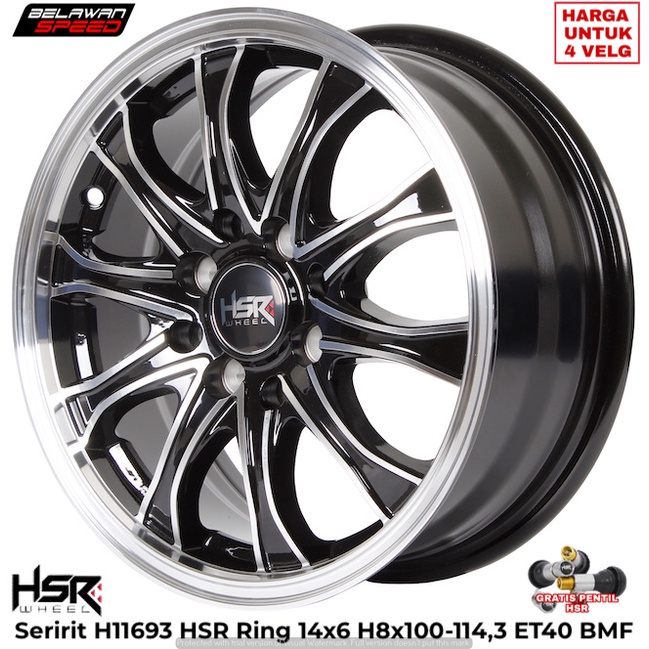 VELG MOBIL RACING RING 14 HSR SERIRIT PCD 4X100/114,3 UNTUK BRIO AGYA AYLA KARIMUN CALYA AVANZA XENI