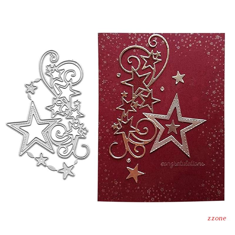 Cetakan Stensil Cutting Dies Motif Snowflake Bintang Bahan Metal Untuk Scrapbook / Craft DIY / Embossing