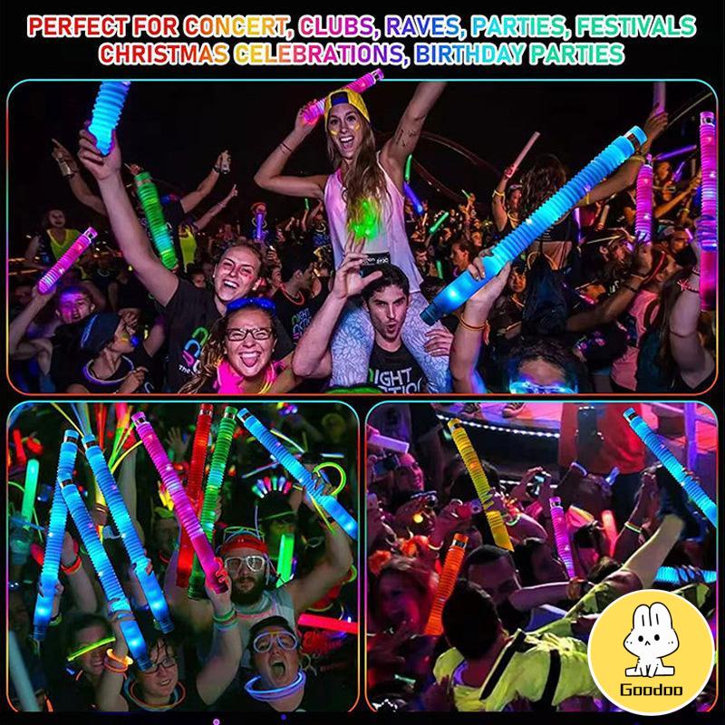 Pop Tube LED Stress Relief Sensory Mainan Sensorik Mainan Untuk Anak-anak Autistik Dan Gelisah Untuk Anak-anak Stres -Doo