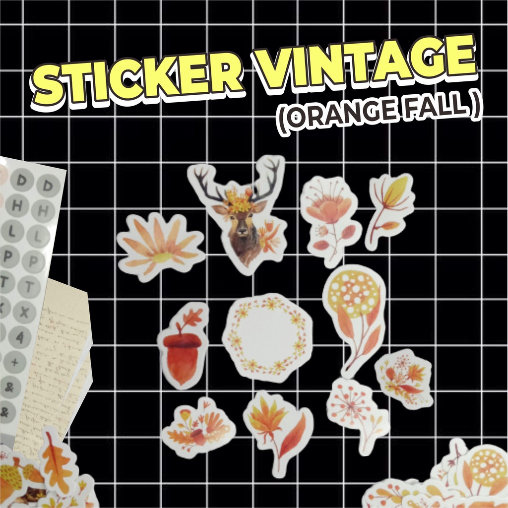 

STICKER VINTAGE ORANGE FALL | STIKER SCRAPBOOK | STIKER AESTHETIC