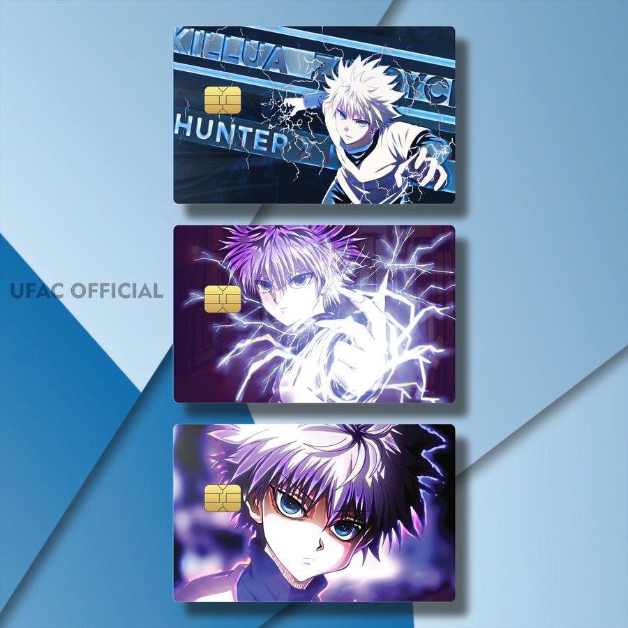 SKIN KTP ANIME KILLUA HUNTER X HUNTER HOLOGRAM AQMNG/LVMSI/ STICKER ATM TOKOH HUNTER X HUNTER / STIK