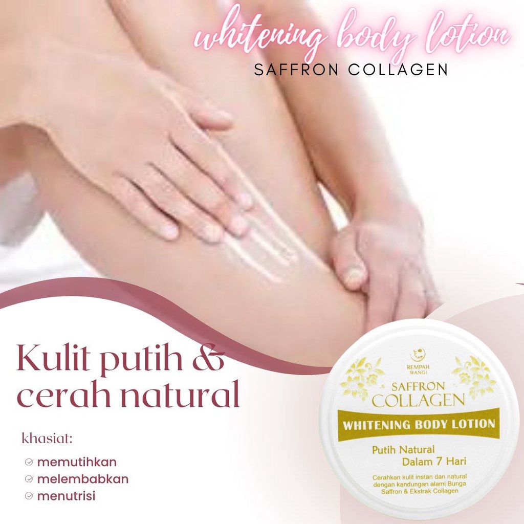 Pemutih kulit permanen orang korea dalam satu kali pakai Handbody pemutih permanen 1 minggu Body lotion whitening Saffron Collagen