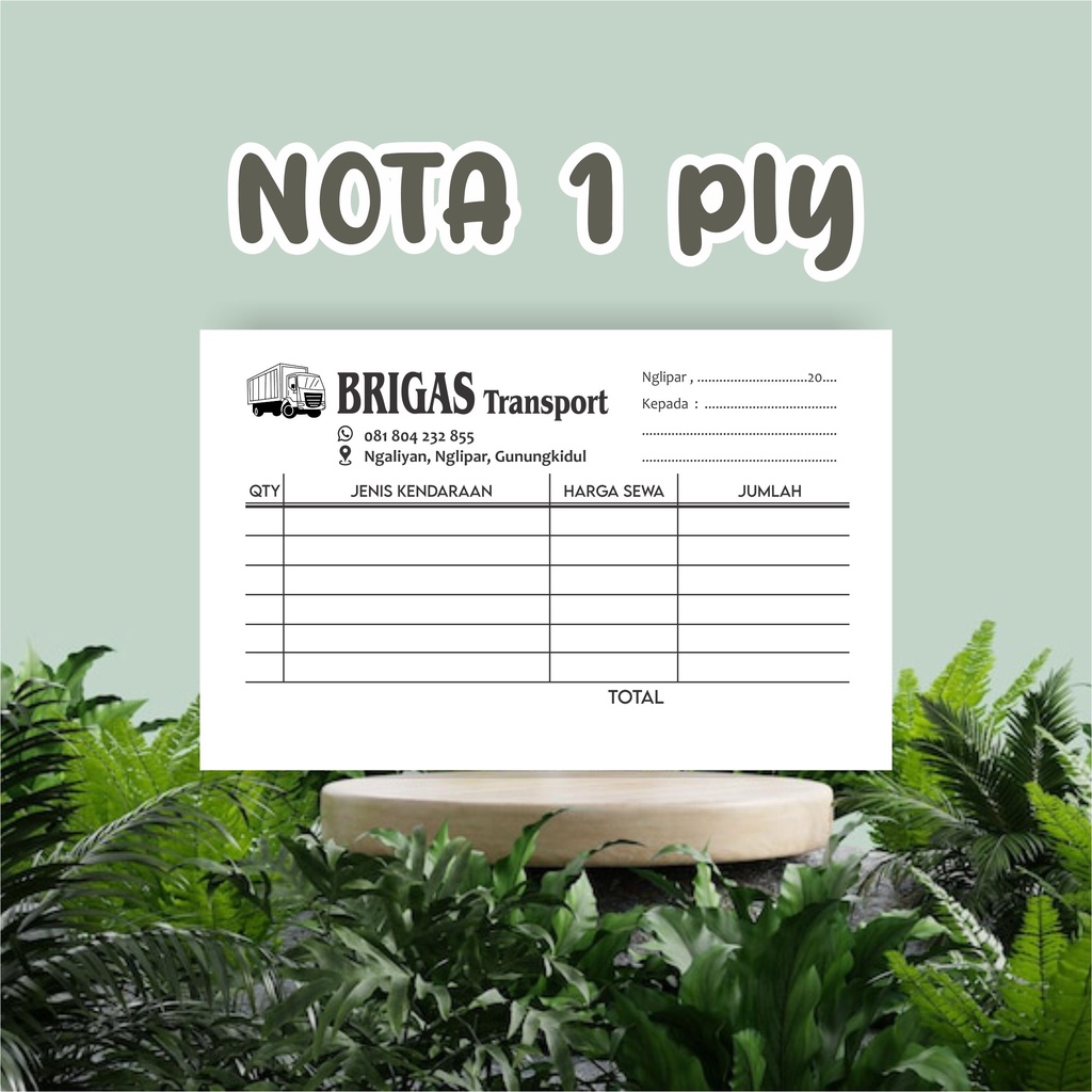 

NOTA 1PLY, (uk.1/2 isi 2 buku, uk. 1/4 isi 4 buku, uk.1/6 isi 6 buku, uk. 1/8 isi 8 buku)