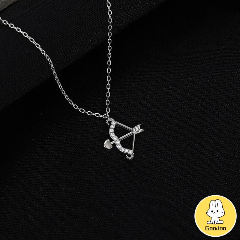 Eros Cupid's Arrow Flash Berlian Klavikula Rantai Liontin Temperamen Cahaya Mewah Busur Panah Kalung -Doo