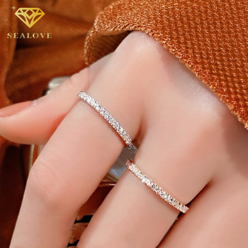 cincin titanium wanita anti karat asli tidak luntur ori Premium mewah berlian aksesoris perhiasan korea