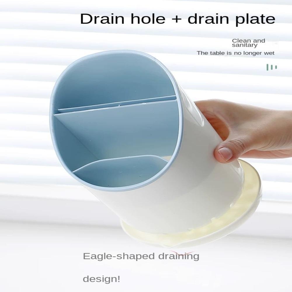 Solighter Tempat Sumpit Sendok Garpu Rumah Rak Pengering Drainer Cookware Storage Organizer