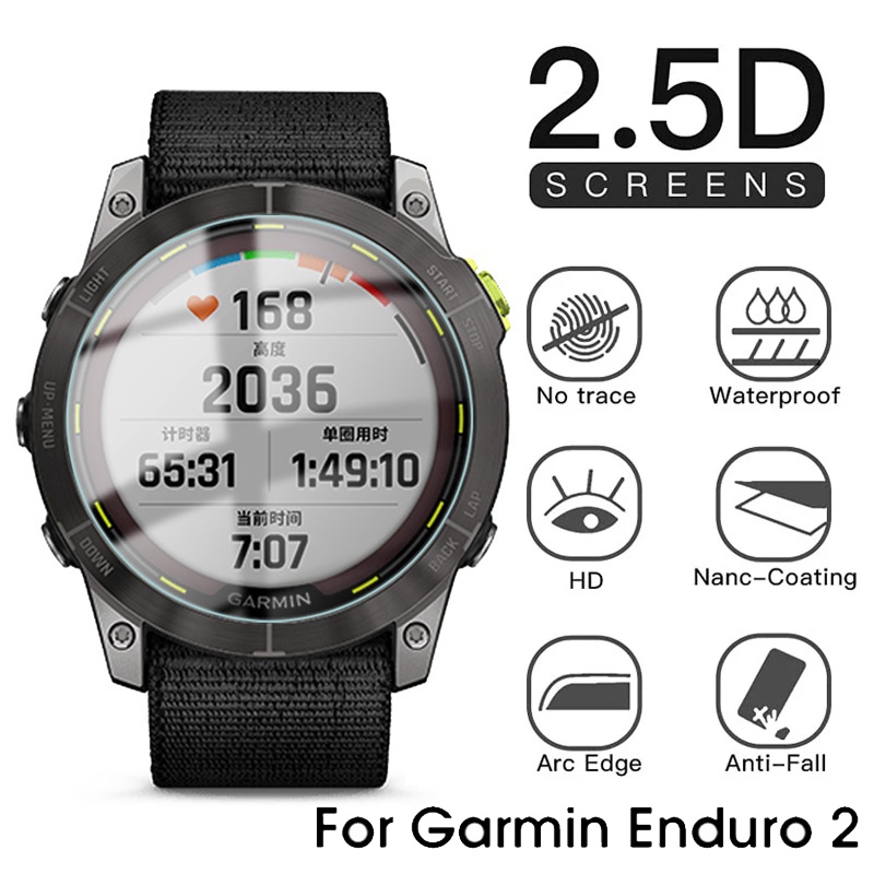 Pelindung Layar Tempered Glass Full HD Bening Anti Gores Untuk Garmin Enduro 2 / Smartwatch