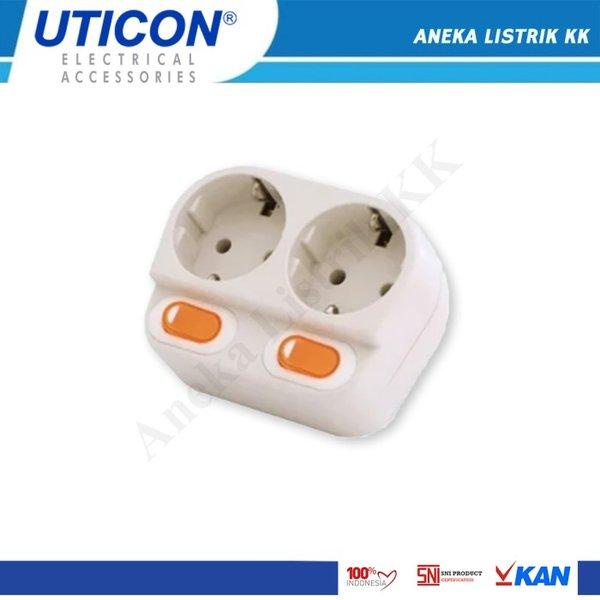 Uticon Stopkontak S128Sw S 128 Sw Steker Plus Saklar 2Lb 2Lubang